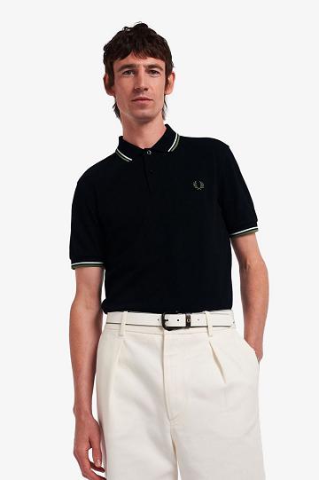 Black Fred Perry M3600 Men's Polo Shirts | PH 1401LISH